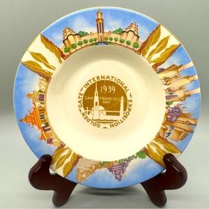 Vintage 1940 Art Deco Golden Gate Exposition San Francisco Bay Collector Ashtray